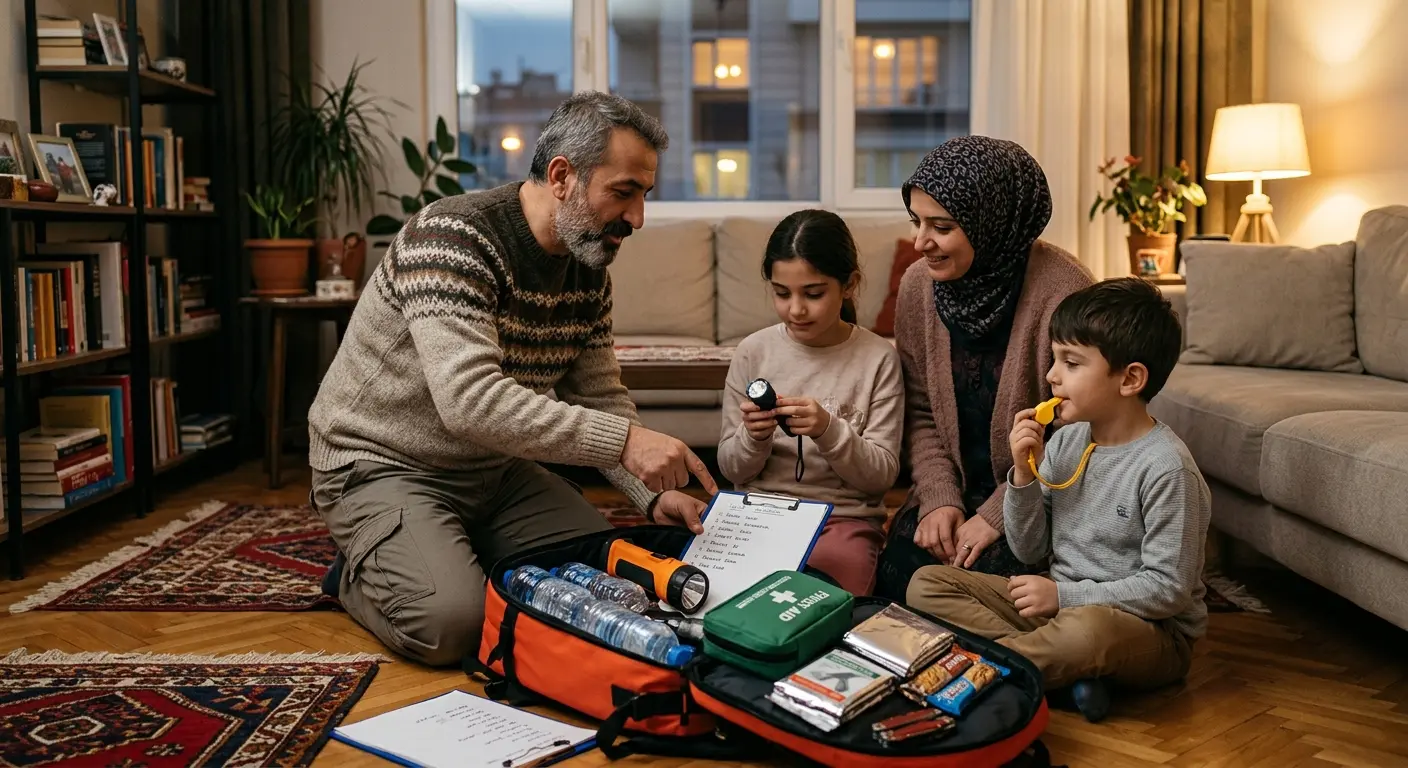 Depreme hazırlık çantası ve acil durum malzemeleri
