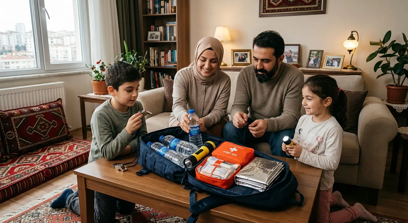 Depreme hazırlık çantası ve acil durum malzemeleri