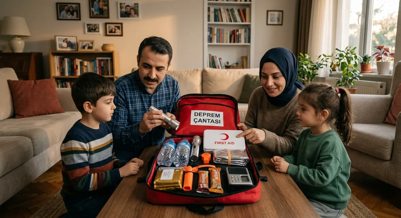 Depreme hazırlık çantası ve acil durum malzemeleri