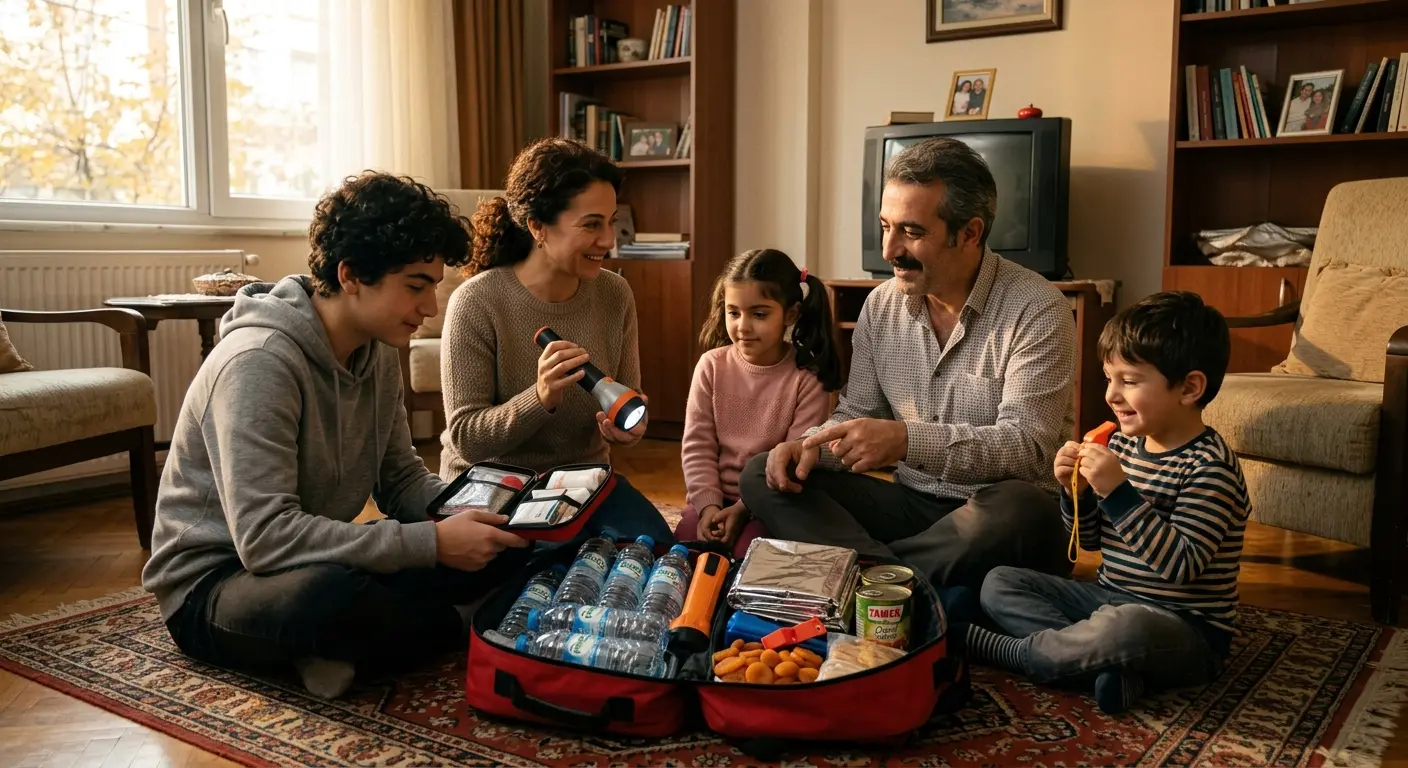 Depreme hazırlık çantası ve acil durum malzemeleri