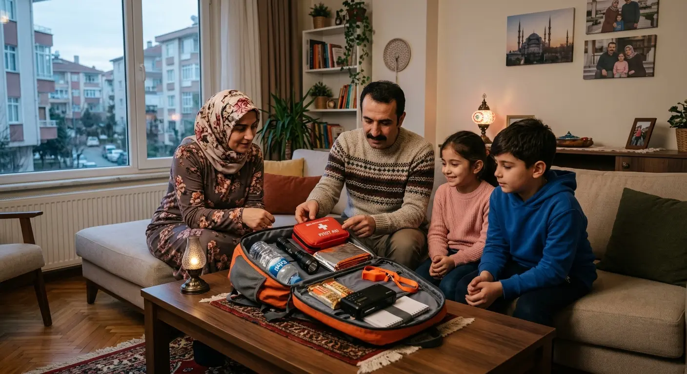 Depreme hazırlık çantası ve acil durum malzemeleri