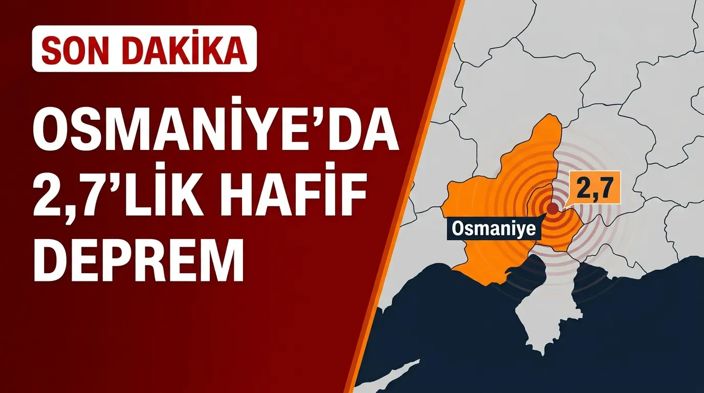 Osmaniye Deprem Haberi: 2.7 Büyüklüğünde Sarsıntı Kaydedildi