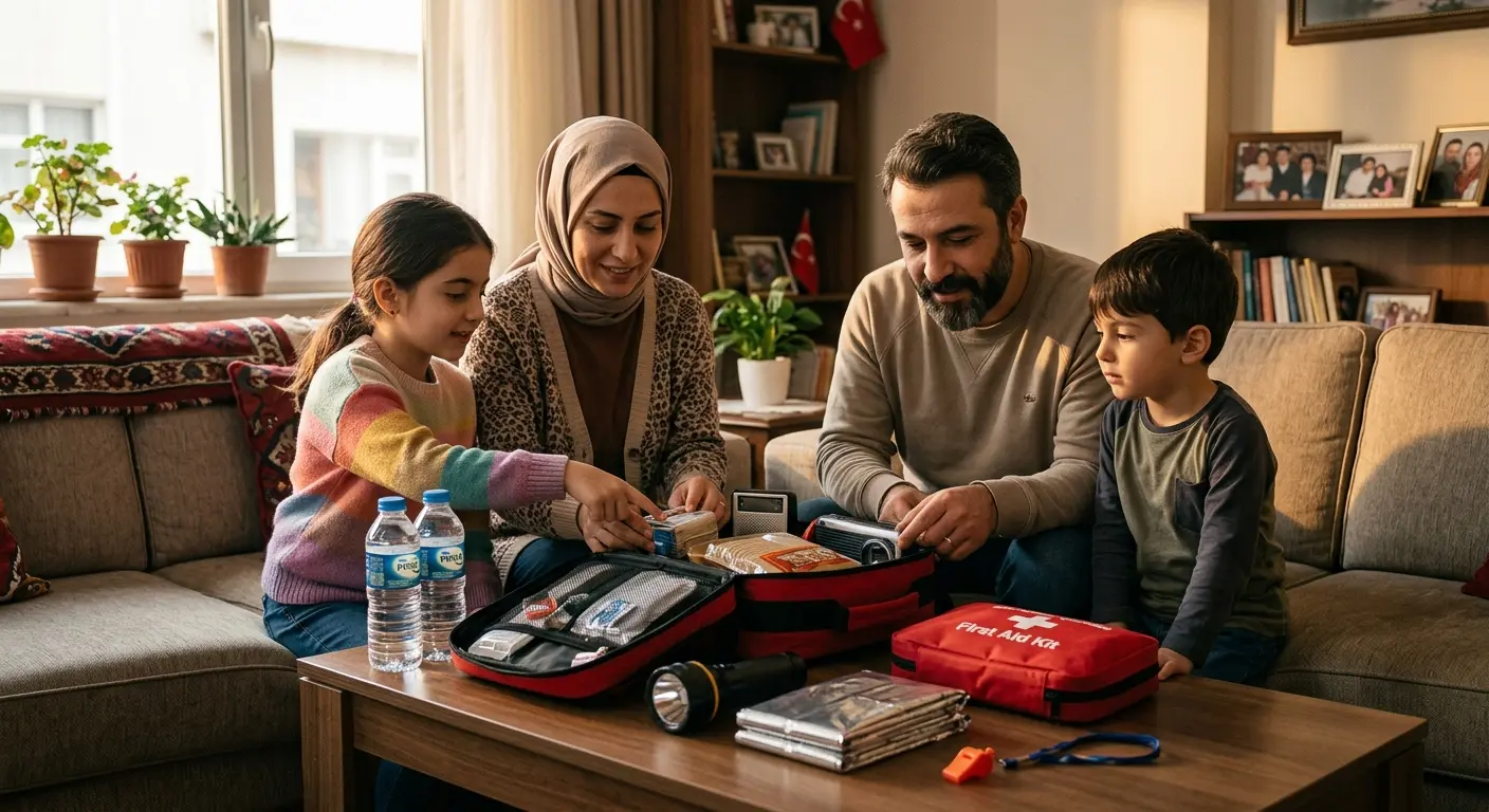 Depreme hazırlık çantası ve acil durum malzemeleri