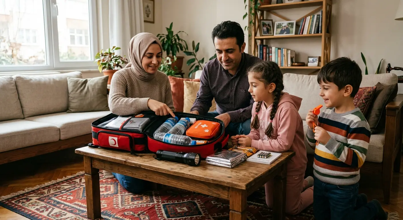 Depreme hazırlık çantası ve acil durum malzemeleri