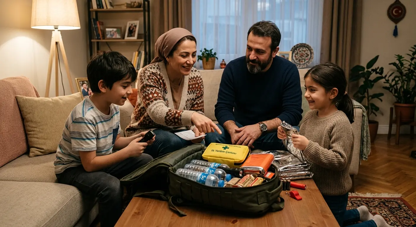 Depreme hazırlık çantası ve acil durum malzemeleri