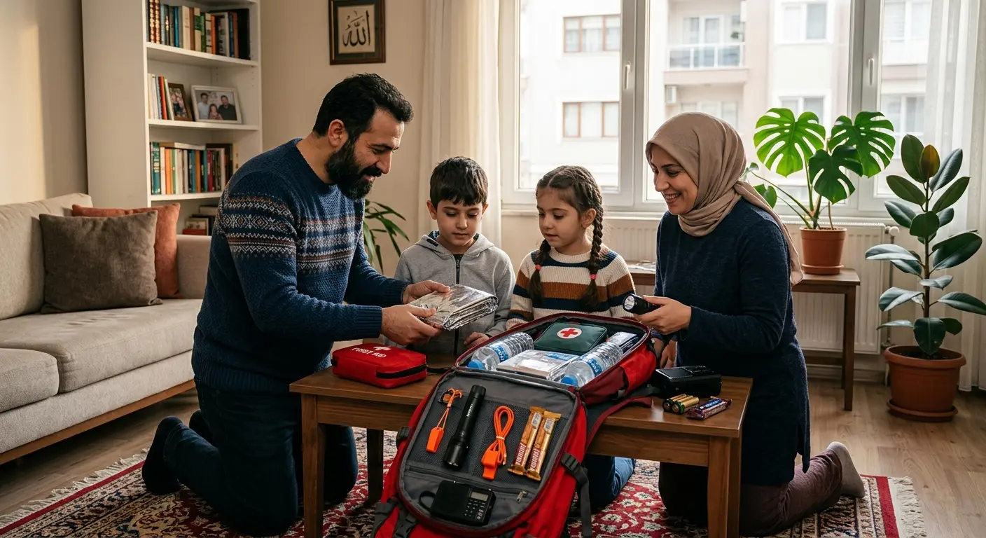 Depreme hazırlık çantası ve acil durum malzemeleri