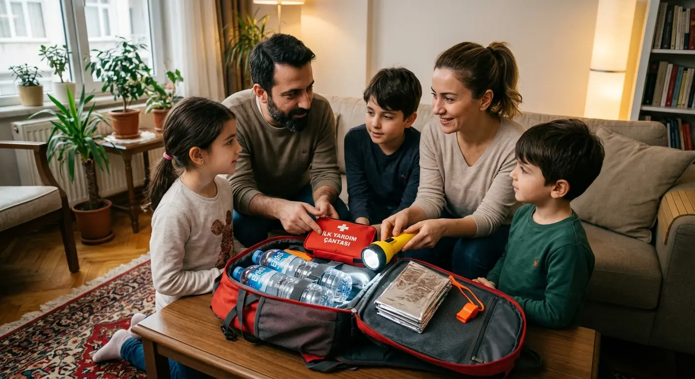 Depreme hazırlık çantası ve acil durum malzemeleri