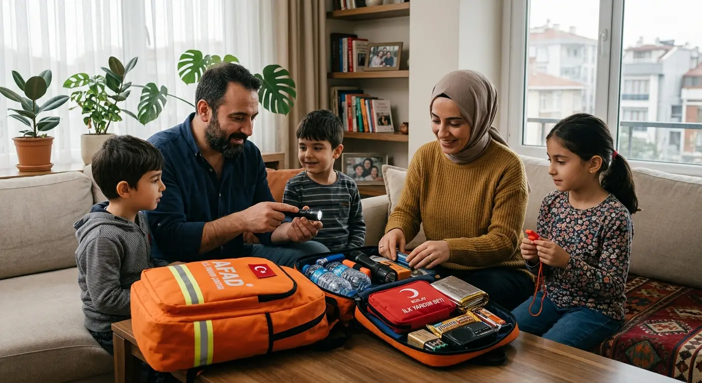 Depreme hazırlık çantası ve acil durum malzemeleri