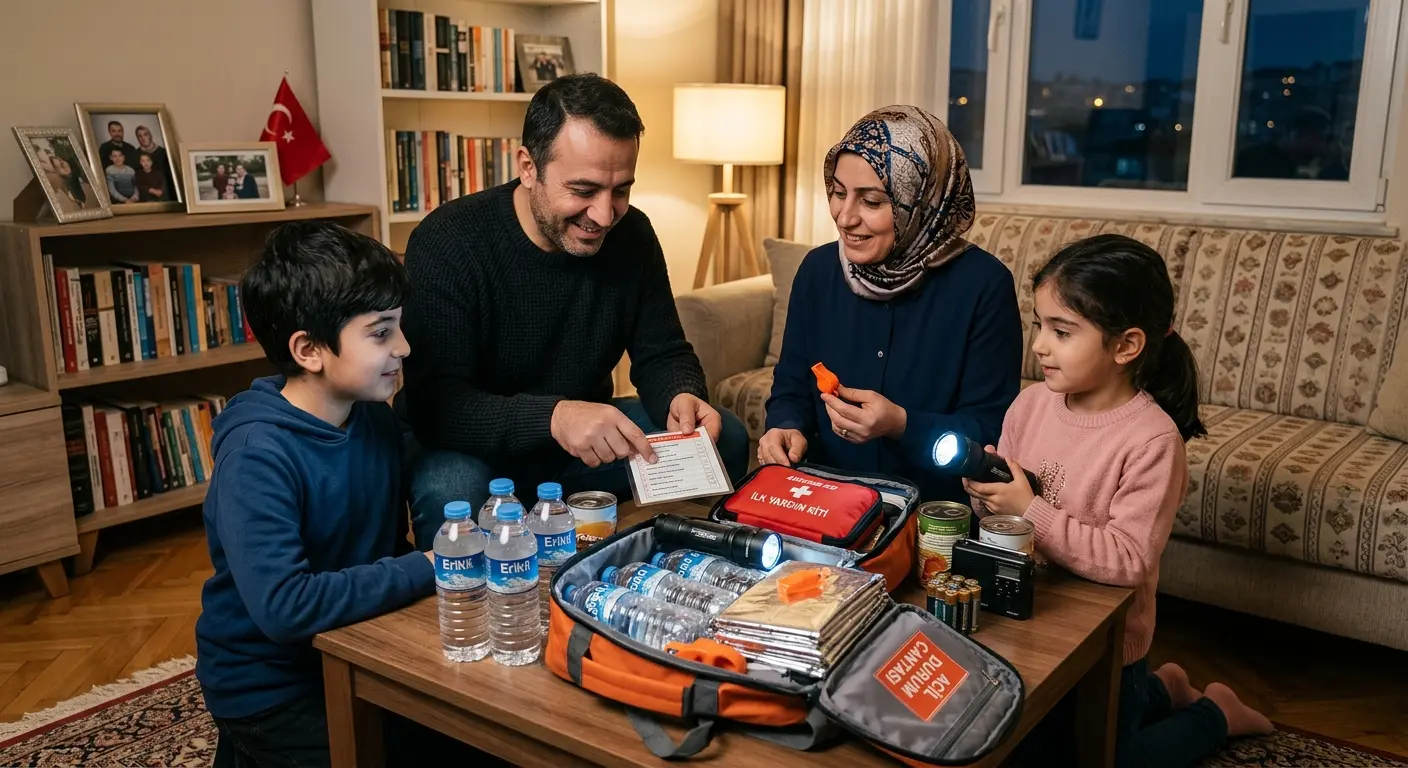 Depreme hazırlık çantası ve acil durum malzemeleri