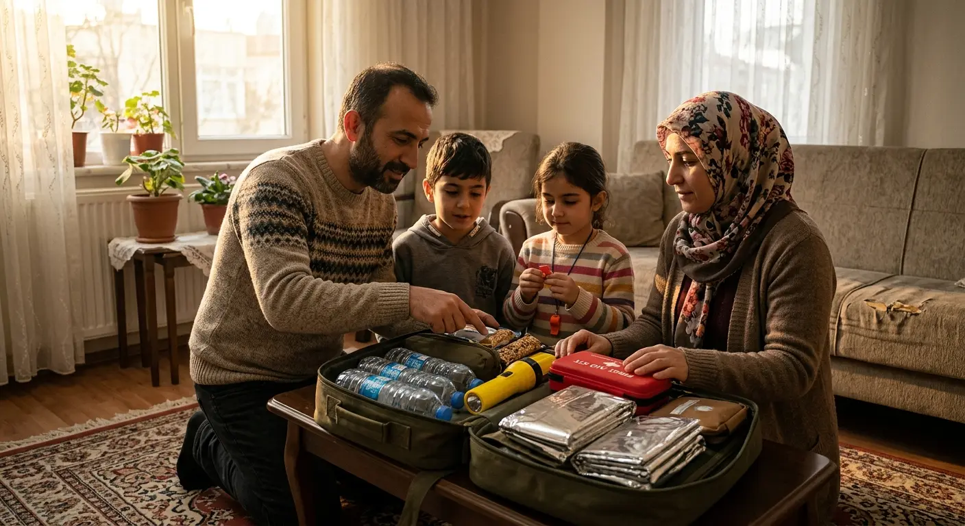 Depreme hazırlık çantası ve acil durum malzemeleri