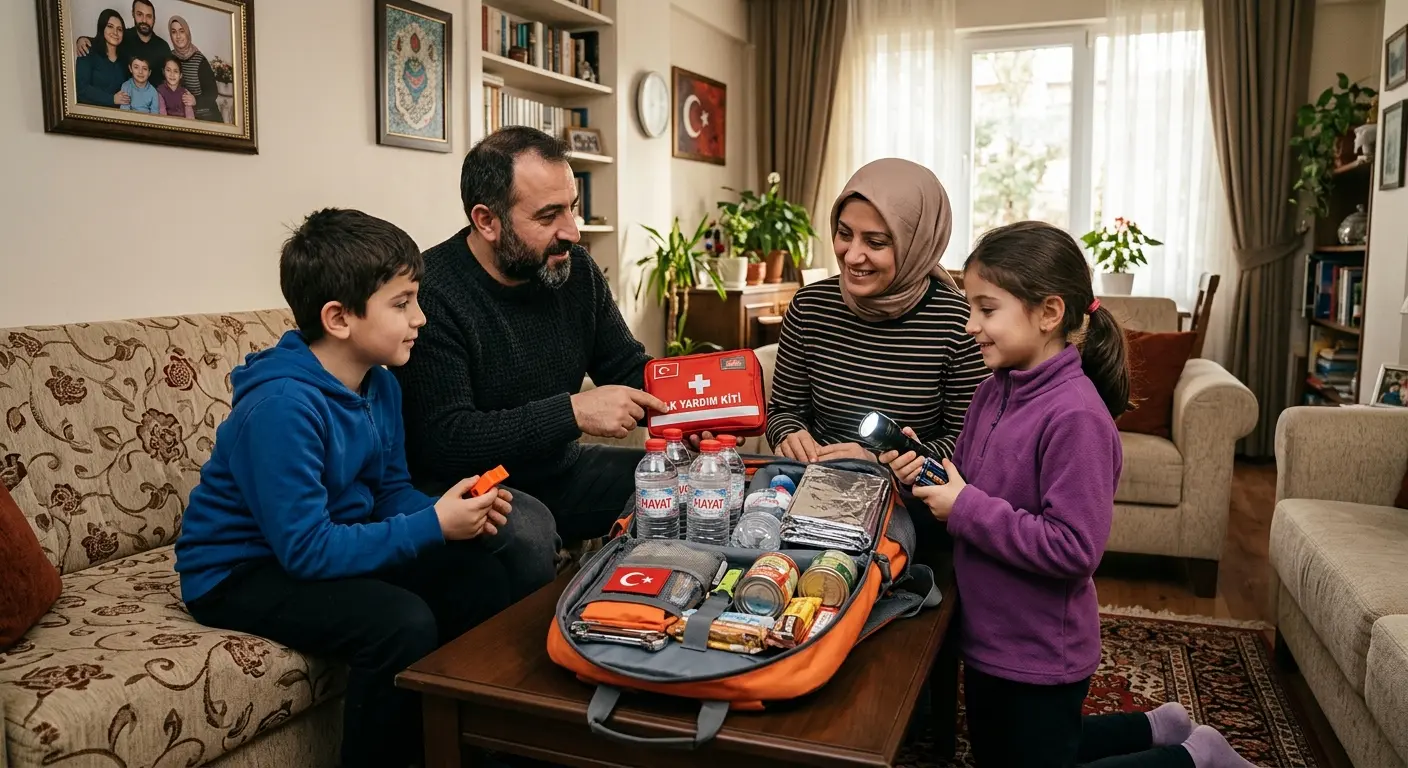 Depreme hazırlık çantası ve acil durum malzemeleri