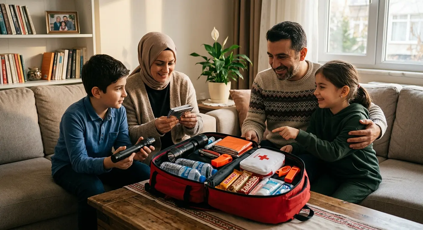 Depreme hazırlık çantası ve acil durum malzemeleri