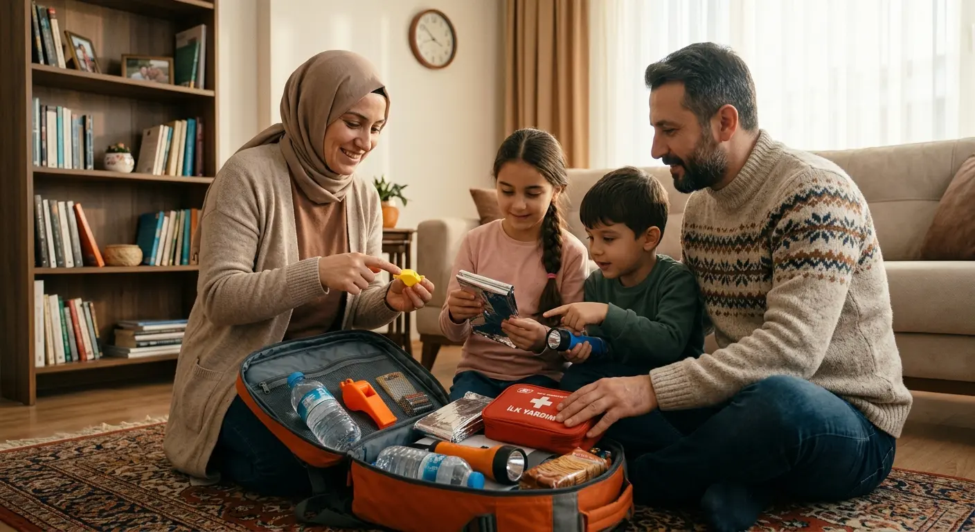 Depreme hazırlık çantası ve acil durum malzemeleri