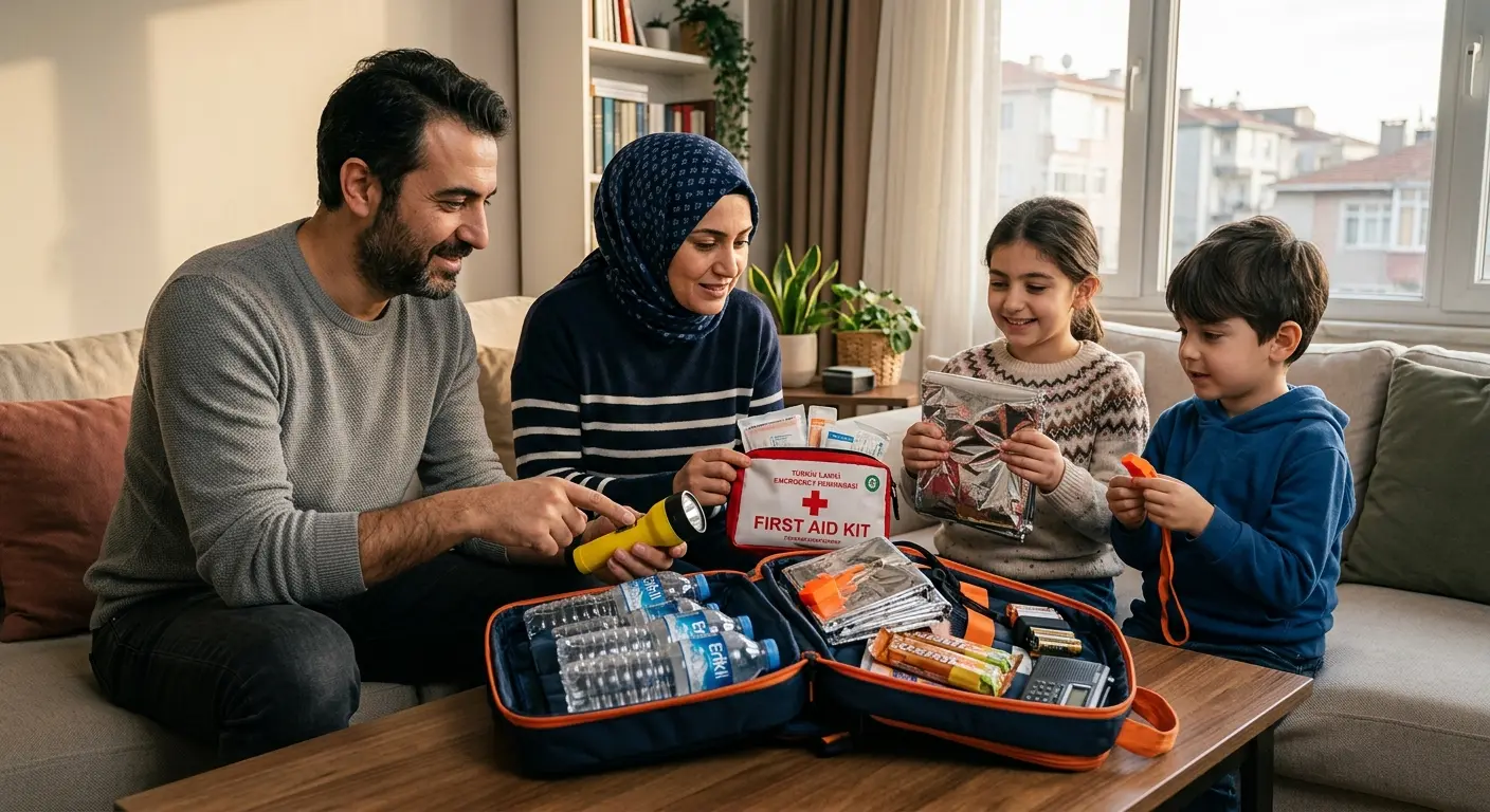 Depreme hazırlık çantası ve acil durum malzemeleri