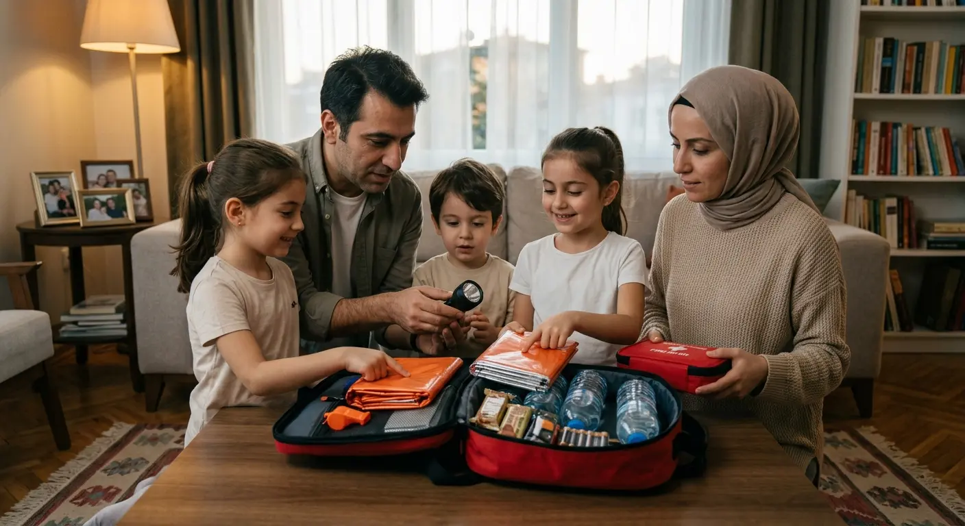 Depreme hazırlık çantası ve acil durum malzemeleri