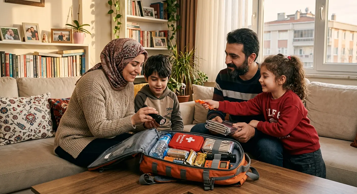 Depreme hazırlık çantası ve acil durum malzemeleri