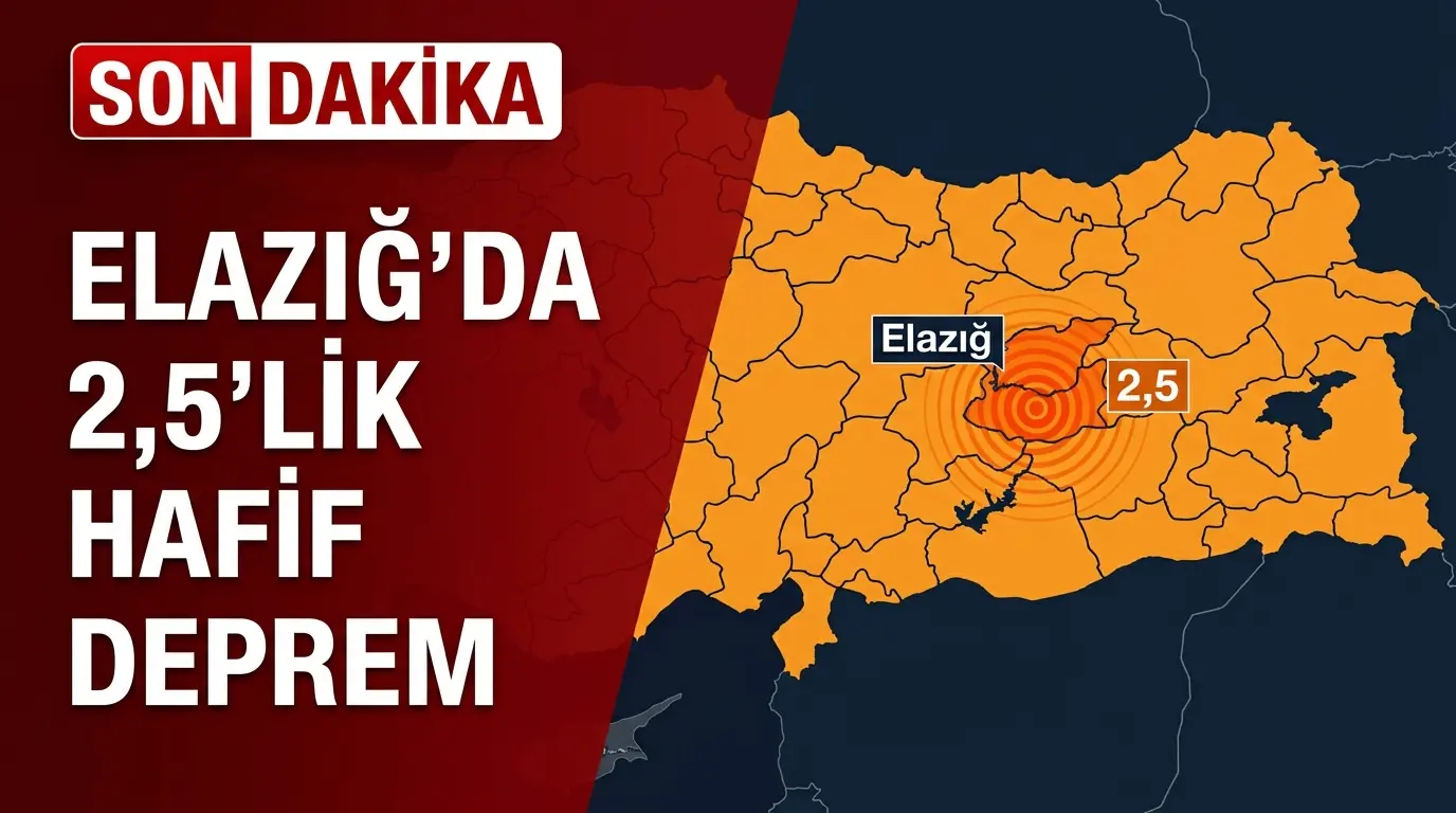 Elazığ Deprem Son Dakika: Kozluk-Kale Mevkiinde 2.5 Büyüklüğünde Sarsıntı
