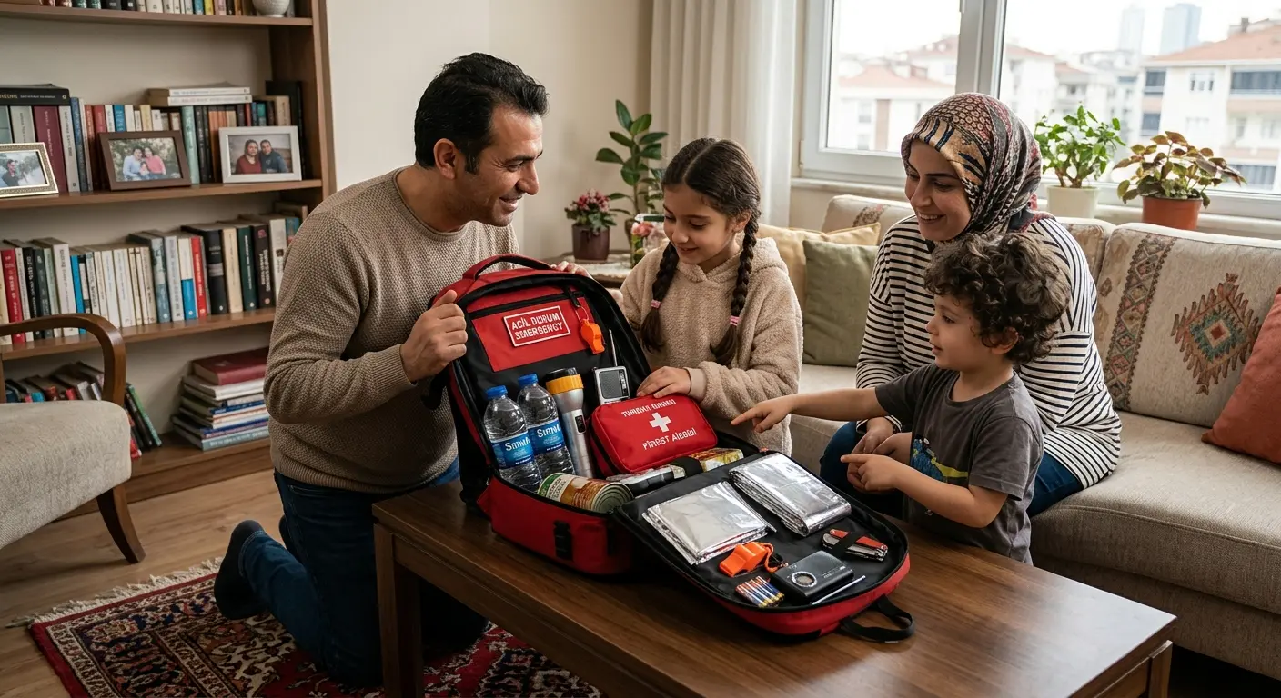 Depreme hazırlık çantası ve acil durum malzemeleri