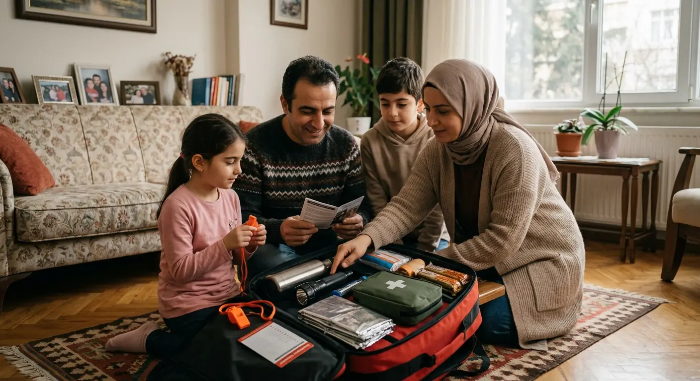 Depreme hazırlık çantası ve acil durum malzemeleri