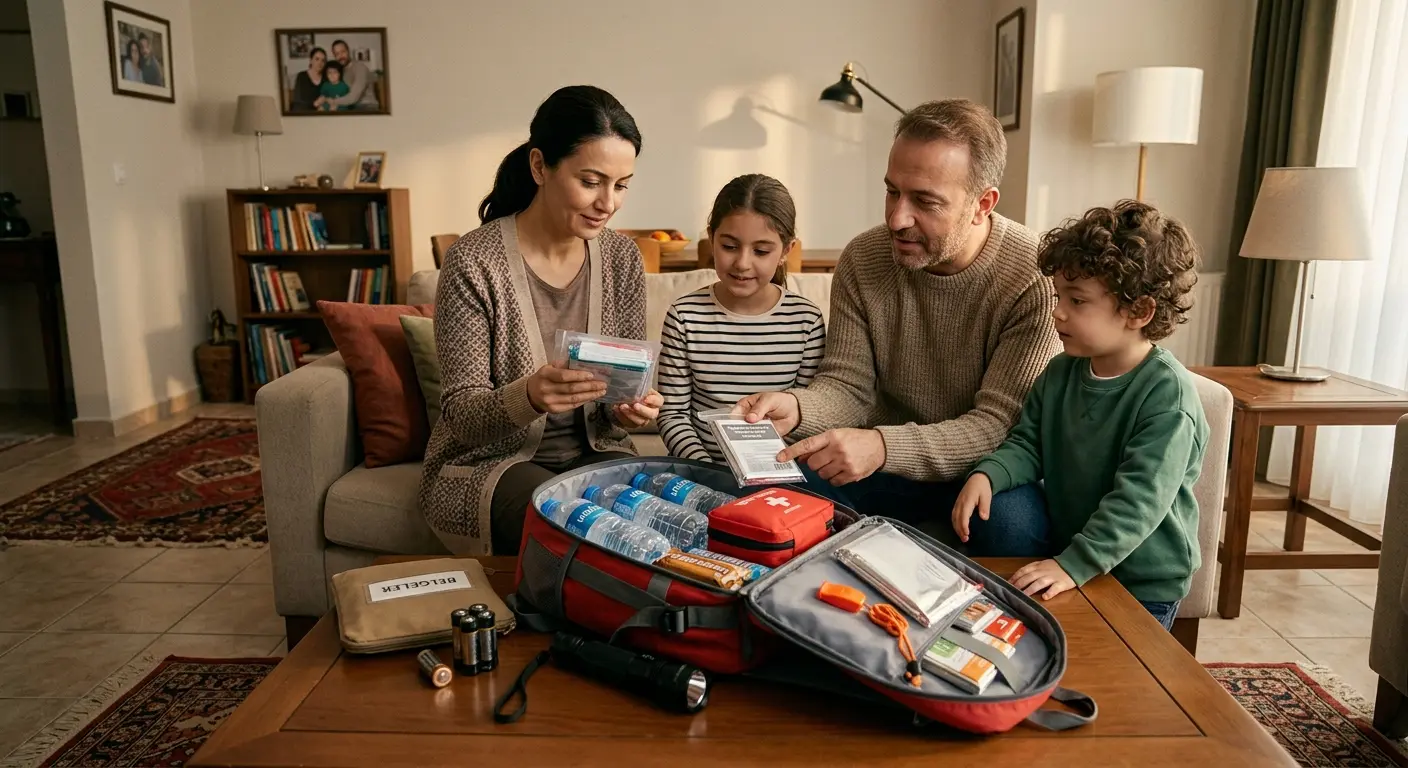 Depreme hazırlık çantası ve acil durum malzemeleri