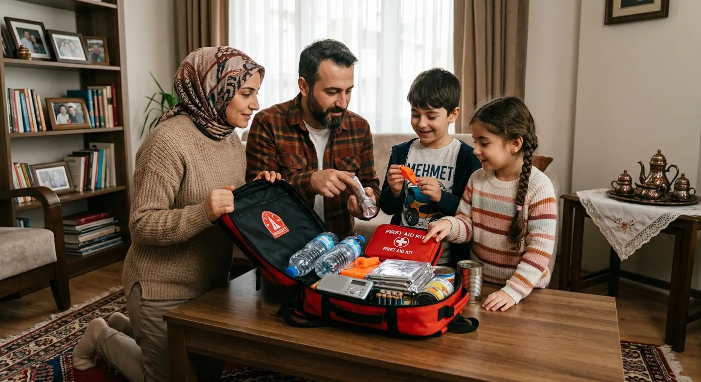Depreme hazırlık çantası ve acil durum malzemeleri
